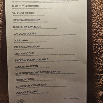 Awan - Menu (7.12.24) - Ice Cream & Frozen Yogurt Near Me - Los Angeles, California