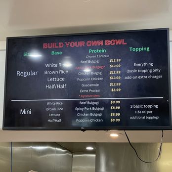 Craft Bowl - Menu 1 - Korean Near Me - Anaheim, California