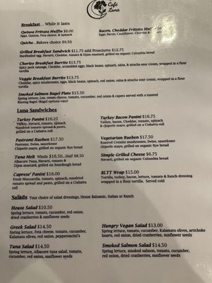 Menu photo 1 Cafe Luna Vashon, WA Menu photo 1 Cafe Luna Vashon, WA