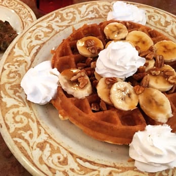 Another Broken Egg Cafe - Belgian waffle banana foster style ... My all time favorite!! - Breakfast & Brunch Near Me - Panama City Beach, Florida