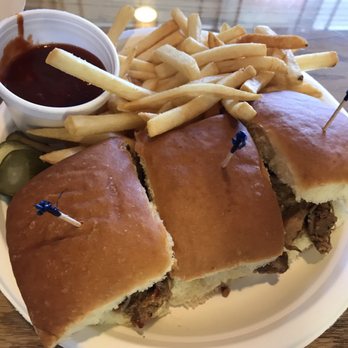 Big B's Barbecue - Pulled Pork Sliders Sandwich with fries - Barbeque Near Me - Fullerton, California