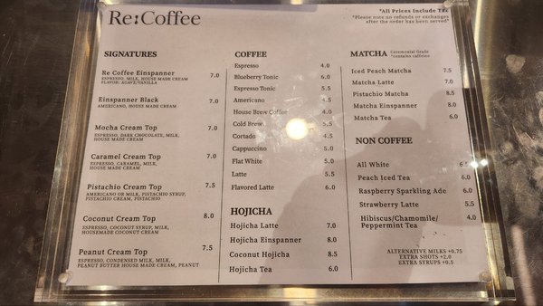 Menu photo 1 Re Coffee Pasadena, CA Menu photo 1 Re Coffee Pasadena, CA