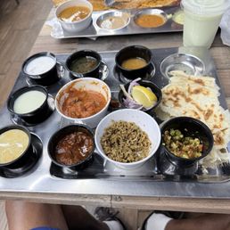 Thali in the forefront and Mysore masala in the back.
