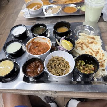 Amma's Kitchen - Thali in the forefront and Mysore masala in the back. - Indian Near Me - Orlando, Florida