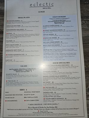 Menu photo 1 Eclectic Bar and Grill Silverthorne, CO Menu photo 1 Eclectic Bar and Grill Silverthorne, CO