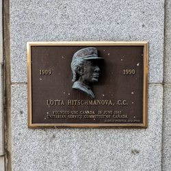 Sparks Street Mall - This is Lotta Hitschmanova of the Unitarian Service. 56 Sparks Street. Ottawa.