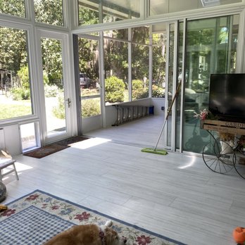 Lifetime Enclosures - Sliding glass wall from glass porch to screened porch. - General Contractors Near Me - Jacksonville, Florida