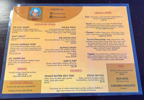 Menu photo 2 The Tater Shack Roanoke, VA Menu photo 2 The Tater Shack Roanoke, VA