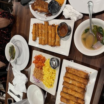 Gerry's Grill - Lumpia Shanghai, green mango salad, lechon kawali, small broth of sinagon. Kids meal fried chicken and spaghetti - Filipino Near Me - Artesia, California Gerry's Grill - Lumpia Shanghai, green mango salad, lechon kawali, small broth of sinagon. Kids meal fried chicken and spaghetti - Filipino Near Me - Artesia, California