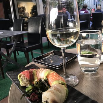 Rice - Rainbow Roll and Sauvignon Blanc - Japanese Near Me - Manhattan Beach, California Rice - Rainbow Roll and Sauvignon Blanc - Japanese Near Me - Manhattan Beach, California