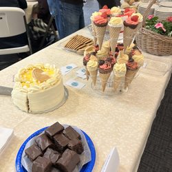 Everything But Cake - Cheesecake Cones and Lemon Iced GF Blondie "cake".