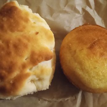 Cracker Barrel Old Country Store - One buttermilk biscuit and one cornbread - Southern Near Me - Layton, Utah Cracker Barrel Old Country Store - One buttermilk biscuit and one cornbread - Southern Near Me - Layton, Utah