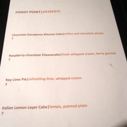 dessert menu dessert menu