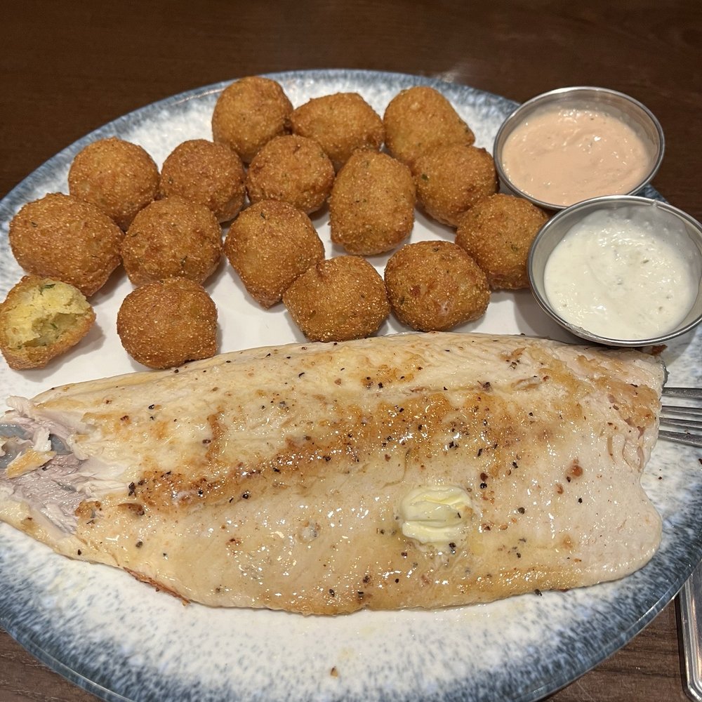 Trout with hush puppies Trout with hush puppies