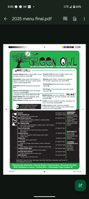 Menu photo 1 The Green Owl Wisconsin Dells, WI Menu photo 1 The Green Owl Wisconsin Dells, WI