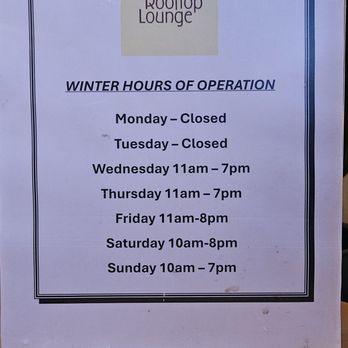 The Rooftop Lounge - As of January 2025, Winter Hours. - Lounges Near Me - Laguna Beach, California The Rooftop Lounge - As of January 2025, Winter Hours. - Lounges Near Me - Laguna Beach, California