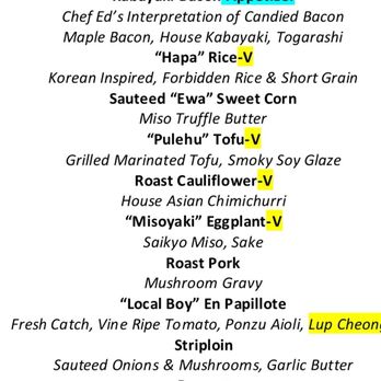 Kuoha Culinary - Our menu.  Yes, we'd do it again! - Caterers Near Me