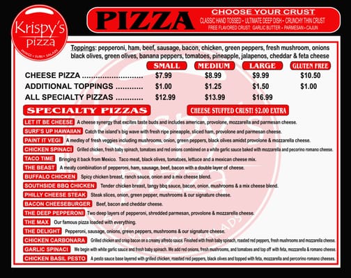 Menu photo 3 Krispy's Pizza Lansing, MI
