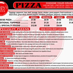 Krispy's Pizza - Pizza menu