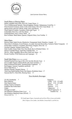 Menu photo 7 Lila Sarasota, FL Menu photo 7 Lila Sarasota, FL