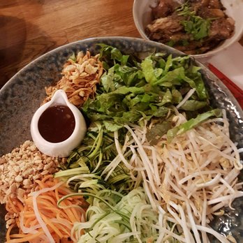 LES BA'GET - Zucchini noodles w/ side of beef belly - Vietnamese Near Me - Houston, Texas LES BA'GET - Zucchini noodles w/ side of beef belly - Vietnamese Near Me - Houston, Texas