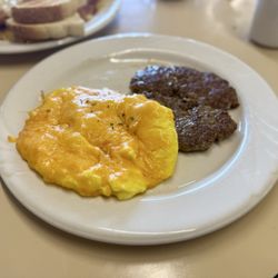 Peg's Glorified Ham & Eggs - Sausage Patty and Eggs