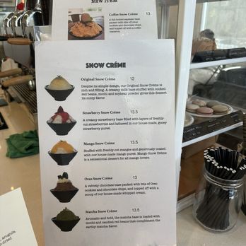 Cafe Sapientia - Snow creme menu - Coffee & Tea Near Me - Oak Park, California