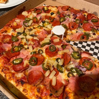 Victor's Pizza - Our customized pizza. Combo style with added jalapeños and pineapple. - Pizza Near Me - Murray, Utah Victor's Pizza - Our customized pizza. Combo style with added jalapeños and pineapple. - Pizza Near Me - Murray, Utah