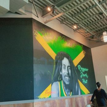 Reggae Jerk Hut - Bob Marley mural - Caribbean Near Me - McKinney, Texas