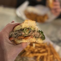 Aaron Schat's Roadhouse - Juicy burger cooked to perfection
