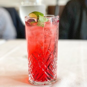 Steveston Seafood House - a red cocktail with lime garnish - Seafood Near Me - Richmond, British Columbia