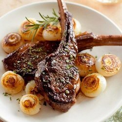 Direct Elite Chef Services - Herb Crusted Lamb Chop w/ Caramelized Vidalia onions.