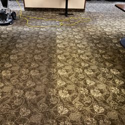 JC Carpet & Upholstery Cleaning - VLM (Very Low Moisture) cleaning done at a Senior Living Facility. Half way done.