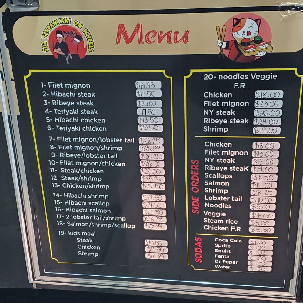 502 Teppanyaki On Wheels - Menu - Teppanyaki Near Me - Los Angeles, California 502 Teppanyaki On Wheels - Menu - Teppanyaki Near Me - Los Angeles, California