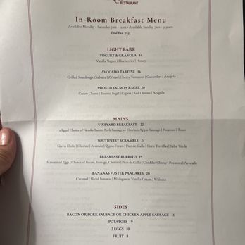 South Coast Winery Resort & Spa - In Room Breakfast Options - Day Spas Near Me - Temecula, California South Coast Winery Resort & Spa - In Room Breakfast Options - Day Spas Near Me - Temecula, California