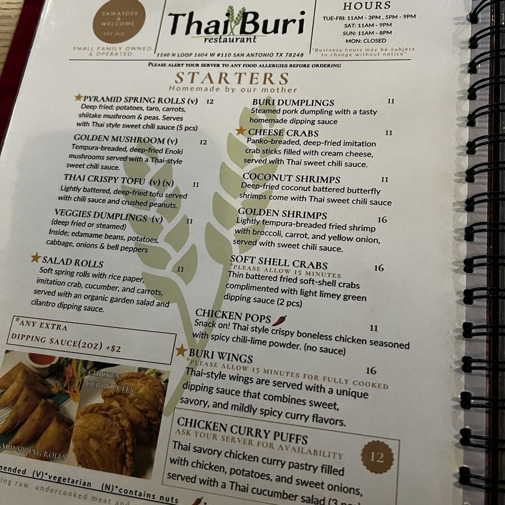 Thai Buri Restaurant - Menu - Thai Near Me - San Antonio, Texas Thai Buri Restaurant - Menu - Thai Near Me - San Antonio, Texas