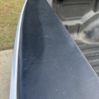 The Wash Tub - You can see where they started to clean the truck bed and just stopped. Left has product. Right does not. - Car Wash Near Me - Round Rock, Texas