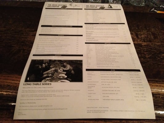 Menu photo 8 The Irish Heather Shebeen Vancouver, BC Menu photo 8 The Irish Heather Shebeen Vancouver, BC