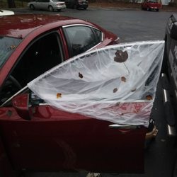 Fred's Auto Glass - Before picture of a driver door glass on an Altima.