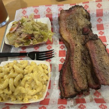 Smoke Bayou - Brisket plate with macaroni and cheese and delicious smoked cabbage 1/2 lb sliced brisket - Barbeque Near Me - Baton Rouge, Louisiana