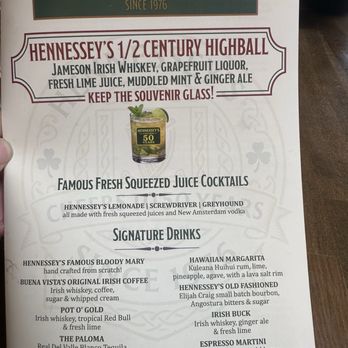 Hennessey's Tavern - Menu front page - Irish Near Me - Carlsbad, California Hennessey's Tavern - Menu front page - Irish Near Me - Carlsbad, California