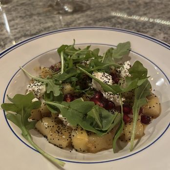Copper Crown - Potato Gnocchi. Very good! Interesting flavor mix with pomegranate but definitely worth ordering. - New American Near Me - Asheville, North Carolina