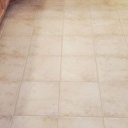 Tile and grout before cleaning process.