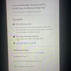 Lemon Massage Therapy - Advertisement for a massage therapist overnight shift