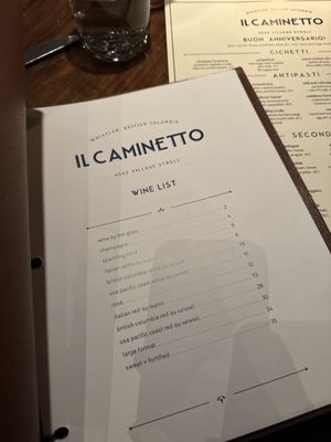 Menu photo 5 II Caminetto Whistler, BC Menu photo 5 II Caminetto Whistler, BC