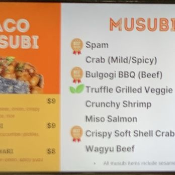 Musubi Square - Menu board - Asian Fusion Near Me - Anaheim, California
