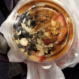 This is my bowl that the lady out way too much almond butter on.