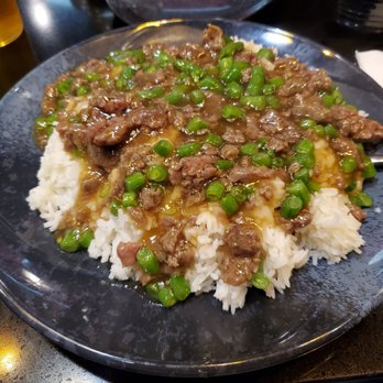 Congee Noodle Delight - Minced Beef & Fresh Egg on Steamed Rice - Barbeque Near Me - Vancouver, British Columbia