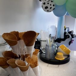 Milk Train Creamery - Freshly made and rolled waffle cones.