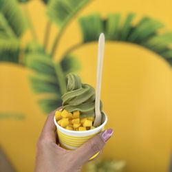Peel Soft Serve - Matcha with mango